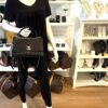 Chanel Aged Calfskin Chevron Quilted Small Coco Handle Flap Black 3