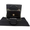 Chanel Aged Calfskin Chevron Quilted Small Coco Handle Flap Black 16