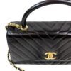 Chanel Aged Calfskin Chevron Quilted Small Coco Handle Flap Black 31