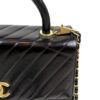 Chanel Aged Calfskin Chevron Quilted Small Coco Handle Flap Black 29