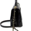Chanel Aged Calfskin Chevron Quilted Small Coco Handle Flap Black 10