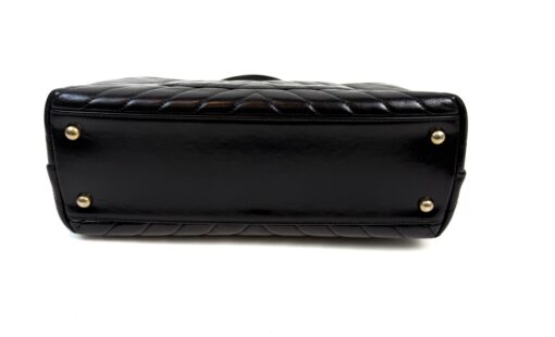Chanel Aged Calfskin Chevron Quilted Small Coco Handle Flap Black - Image 28