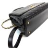 Chanel Aged Calfskin Chevron Quilted Small Coco Handle Flap Black 19