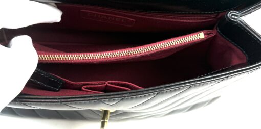 Chanel Aged Calfskin Chevron Quilted Small Coco Handle Flap Black - Image 12