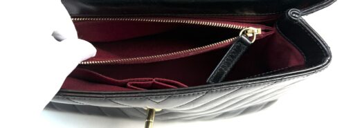 Chanel Aged Calfskin Chevron Quilted Small Coco Handle Flap Black - Image 25