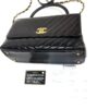 Chanel Aged Calfskin Chevron Quilted Small Coco Handle Flap Black 24