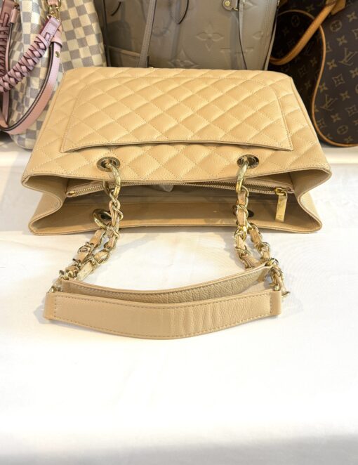 Chanel Caviar Quilted Grand Shopping Tote GST Beige Clair GHW - Image 6