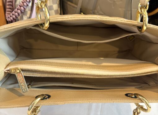 Chanel Caviar Quilted Grand Shopping Tote GST Beige Clair GHW - Image 10