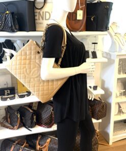 Chanel Caviar Quilted Grand Shopping Tote GST Beige Clair GHW 2