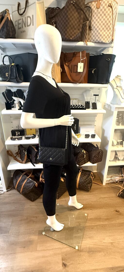 Chanel Caviar Quilted Wallet On Chain WOC Black SHW - Image 3