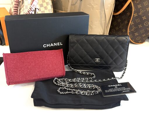 Chanel Caviar Quilted Wallet On Chain WOC Black SHW - Image 2