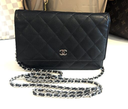 Chanel Caviar Quilted Wallet On Chain WOC Black SHW - Image 4
