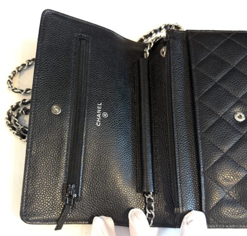 Chanel Caviar Quilted Wallet On Chain WOC Black SHW - Image 16