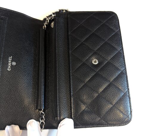 Chanel Caviar Quilted Wallet On Chain WOC Black SHW - Image 15