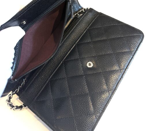 Chanel Caviar Quilted Wallet On Chain WOC Black SHW - Image 14