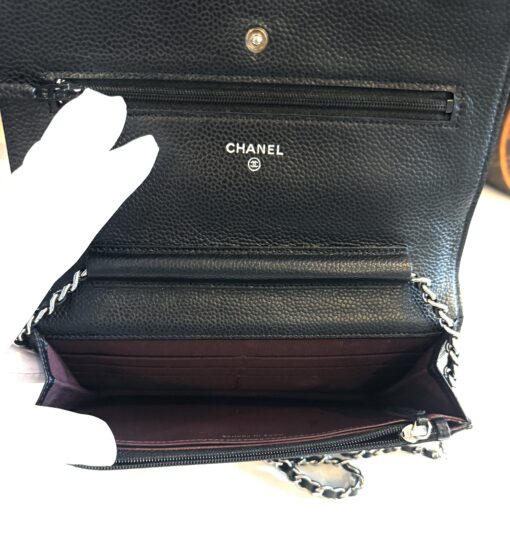 Chanel Caviar Quilted Wallet On Chain WOC Black SHW - Image 11
