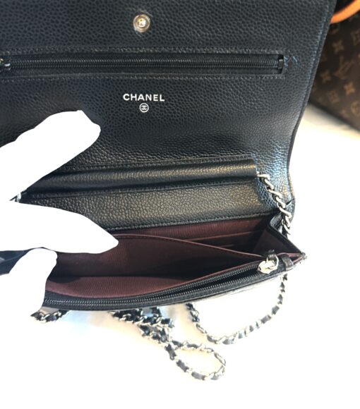 Chanel Caviar Quilted Wallet On Chain WOC Black SHW - Image 10