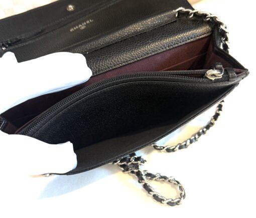 Chanel Caviar Quilted Wallet On Chain WOC Black SHW - Image 6