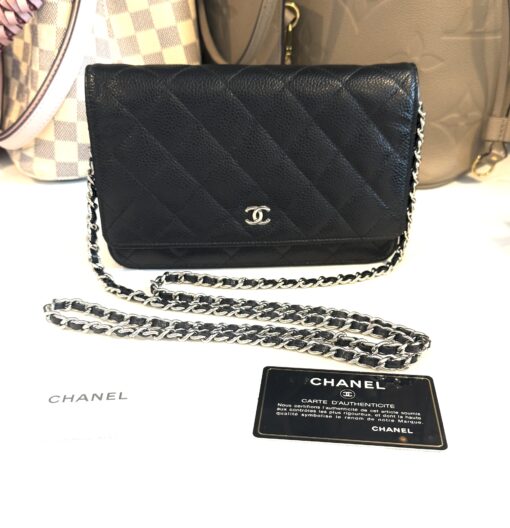 Chanel Caviar Quilted Wallet On Chain WOC Black SHW