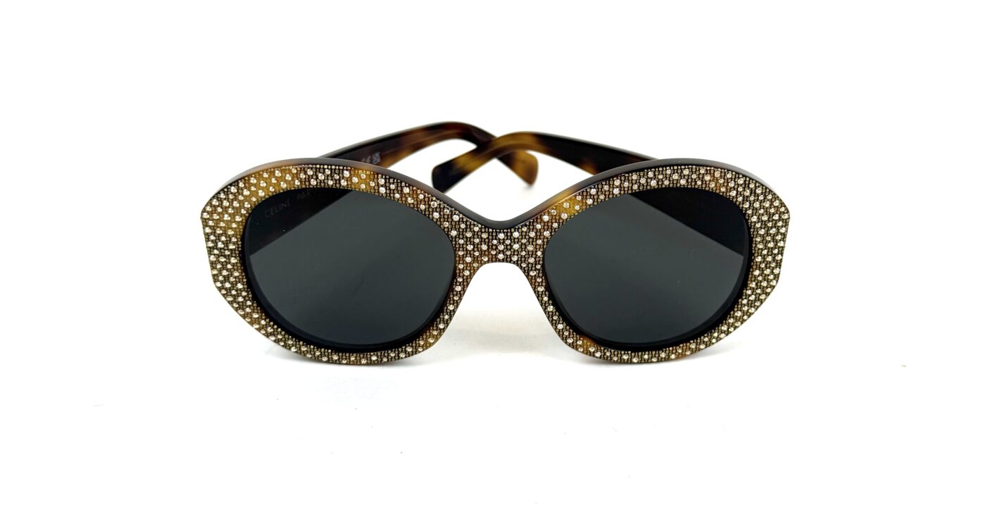 Celine CL4240IS Havana Brown Crystal Embellished Sunglasses w/ Box and Case. NEW Celine CL4240IS Brown Crystal Embellished Sunglasses  main image 3