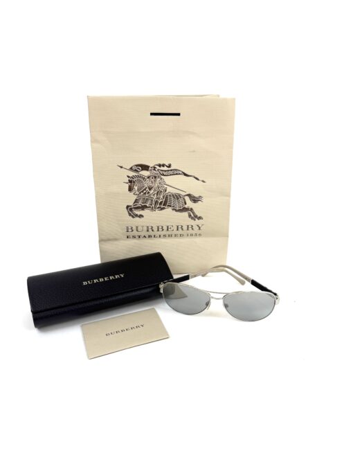 Burberry Women BE3080 10056V Silver Cateye Sunglasses - Image 3
