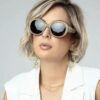 Campaign image showing the CL4240IS style worn, in a mirrored lens version