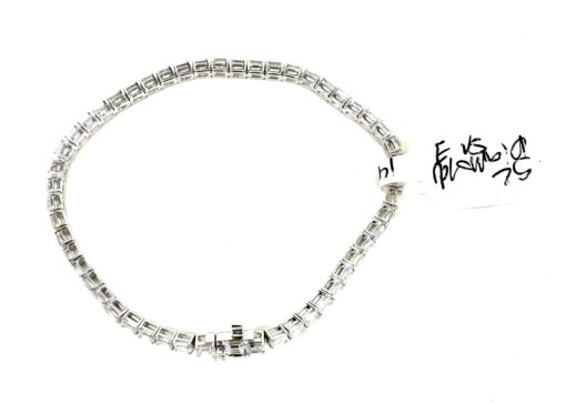 5.1 TCW Lab 52 Bezel Diamonds 7" Tennis Bracelet In 14K White Gold - Image 5