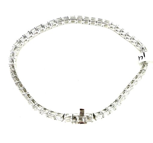 5.1 TCW Lab 52 Bezel Diamonds 7" Tennis Bracelet In 14K White Gold - Image 10