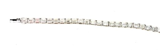 5.1 TCW Lab 52 Bezel Diamonds 7" Tennis Bracelet In 14K White Gold - Image 8