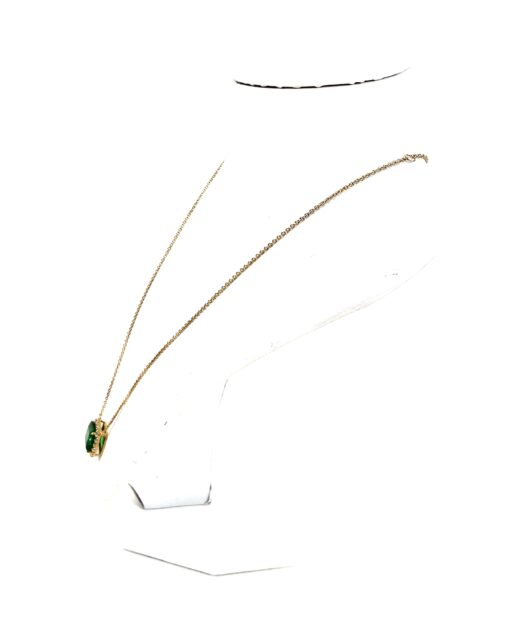 6.41 TCW Natural Emerald and Lab Diamonds Pendant 14K Yellow Gold 14-18" Adjustable - Image 3