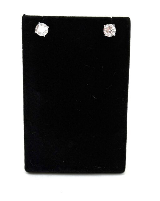 2.34 TCW Lab Screw back Studs in 14k White Gold IGI Certificate