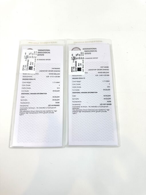 2.34 TCW Lab Screw back Studs in 14k White Gold IGI Certificate - Image 9