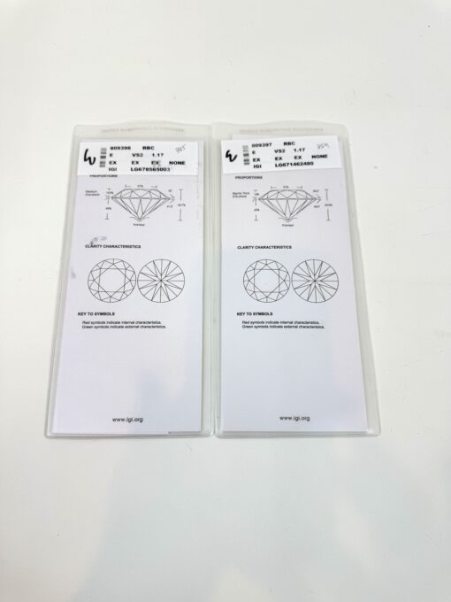 2.34 TCW Lab Screw back Studs in 14k White Gold IGI Certificate - Image 8