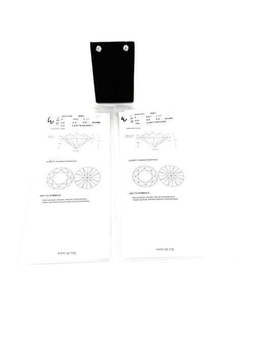 2.34 TCW Lab Screw back Studs in 14k White Gold IGI Certificate - Image 7