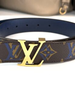 Louis Vuitton Calfskin Rainbow Monogram 30mm LV Initiales Reversible Belt 80 32