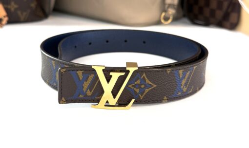 Louis Vuitton Calfskin Rainbow Monogram 30mm LV Initiales Reversible Belt 80 32