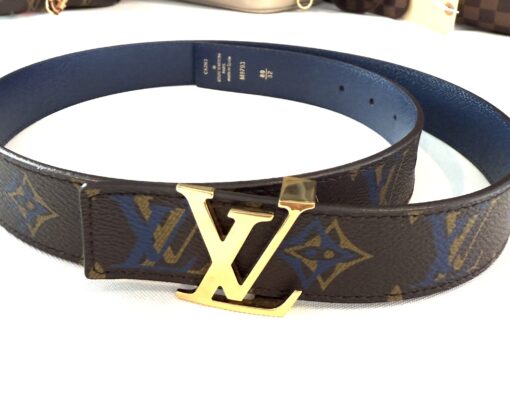 Louis Vuitton Calfskin Rainbow Monogram 30mm LV Initiales Reversible Belt 80 32 - Image 4