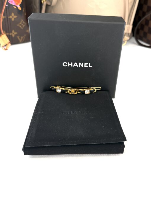 Chanel 2020 Gold Black Stones Hair Clip - Image 2