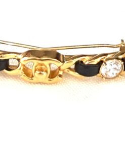 Chanel 2020 Gold Black Stones Hair Clip