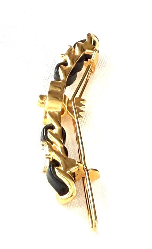 Chanel 2020 Gold Black Stones Hair Clip - Image 9