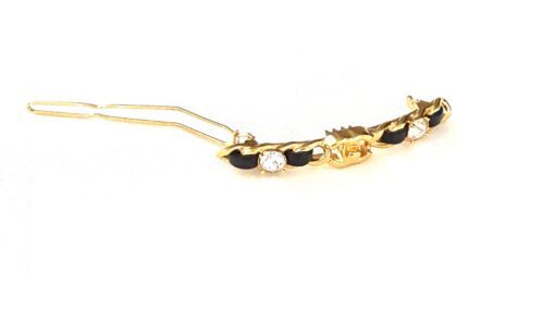 Chanel 2020 Gold Black Stones Hair Clip - Image 6