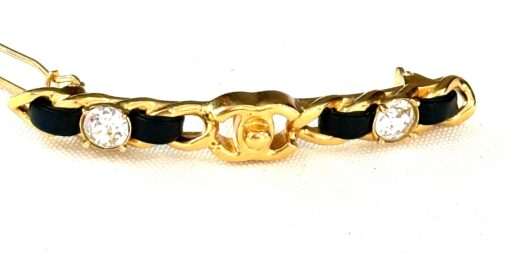 Chanel 2020 Gold Black Stones Hair Clip - Image 5