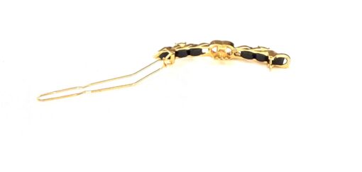 Chanel 2020 Gold Black Stones Hair Clip - Image 4