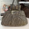 Fendi Metallic Lurex Zucca Mia Tote Brown