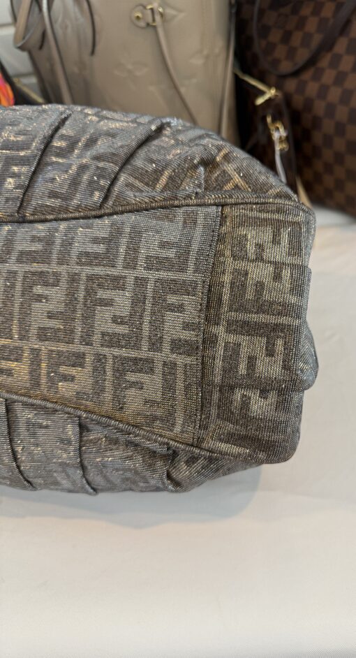 Fendi Metallic Lurex Zucca Mia Tote Brown - Image 13