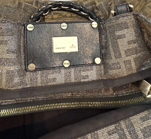 Fendi Metallic Lurex Zucca Mia Tote Brown - Image 9