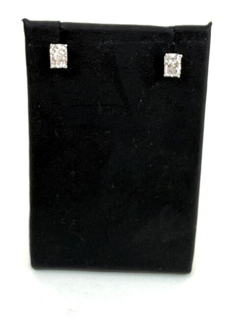 Lab Grown Baguette 2 Carat Stud Earrrings in 14k White Gold - Image 5