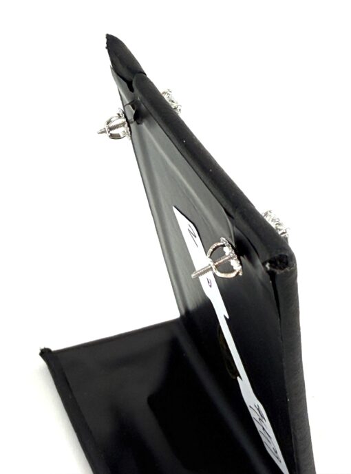Lab Grown Baguette 2 Carat Stud Earrrings in 14k White Gold - Image 3