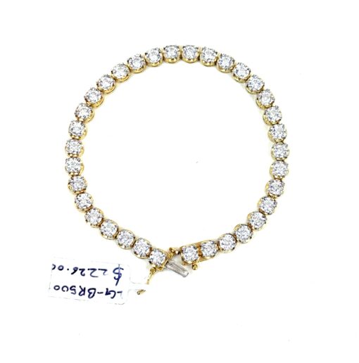 5 Carat Lab Grown Diamond 7" Tennis Bracelet .925 Yellow Silver