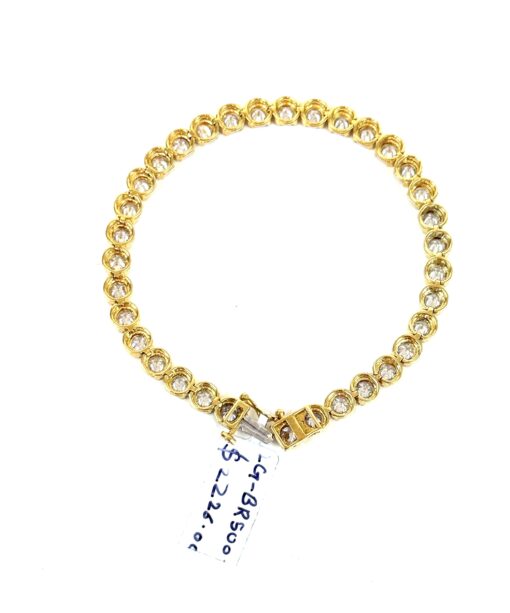 2 Carat Lab Grown Diamond 7" Tennis Bracelet .925 Yellow Silver - Image 6